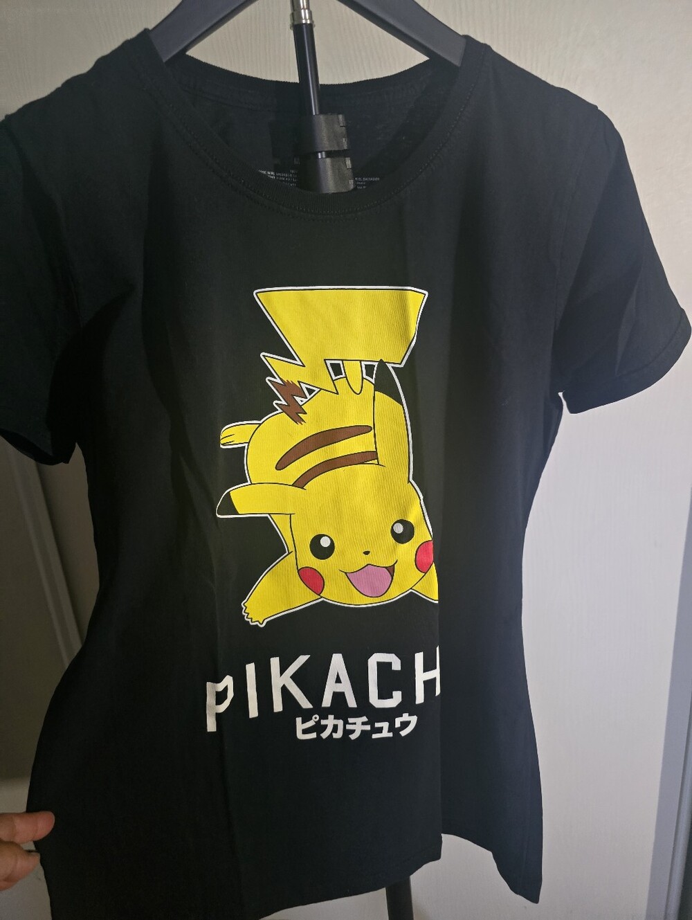 Pikachu Graphic Black Tee - Yellow Pikachu Print
